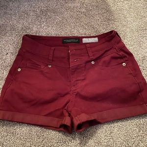 maroon shorts